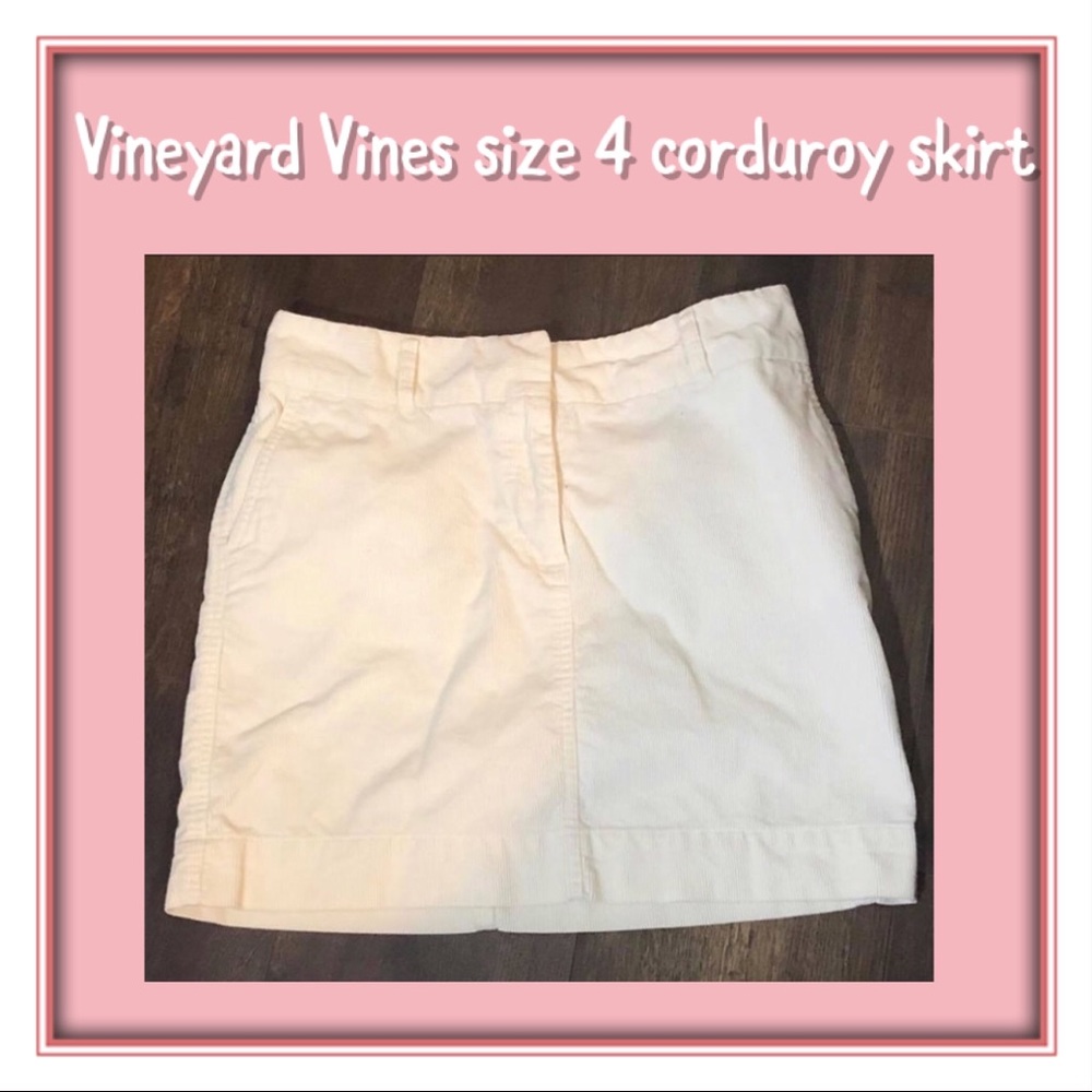 Vineyard Vines size 4 Cream corduroy skirt EUC - Picture 1 of 5